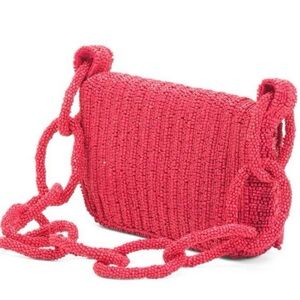 Elegant Pink Beaded Women's Bag